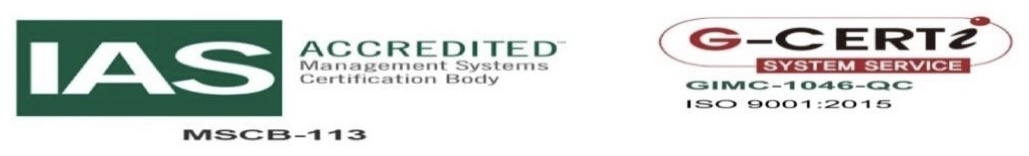 IAS accredited G-CERTI ISO 9001:2015 certification
