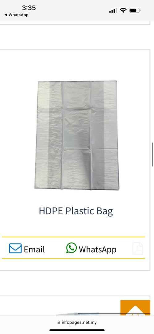 HDPE plastic bags