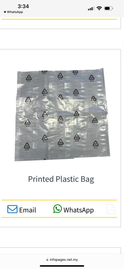 Printed plastic bags